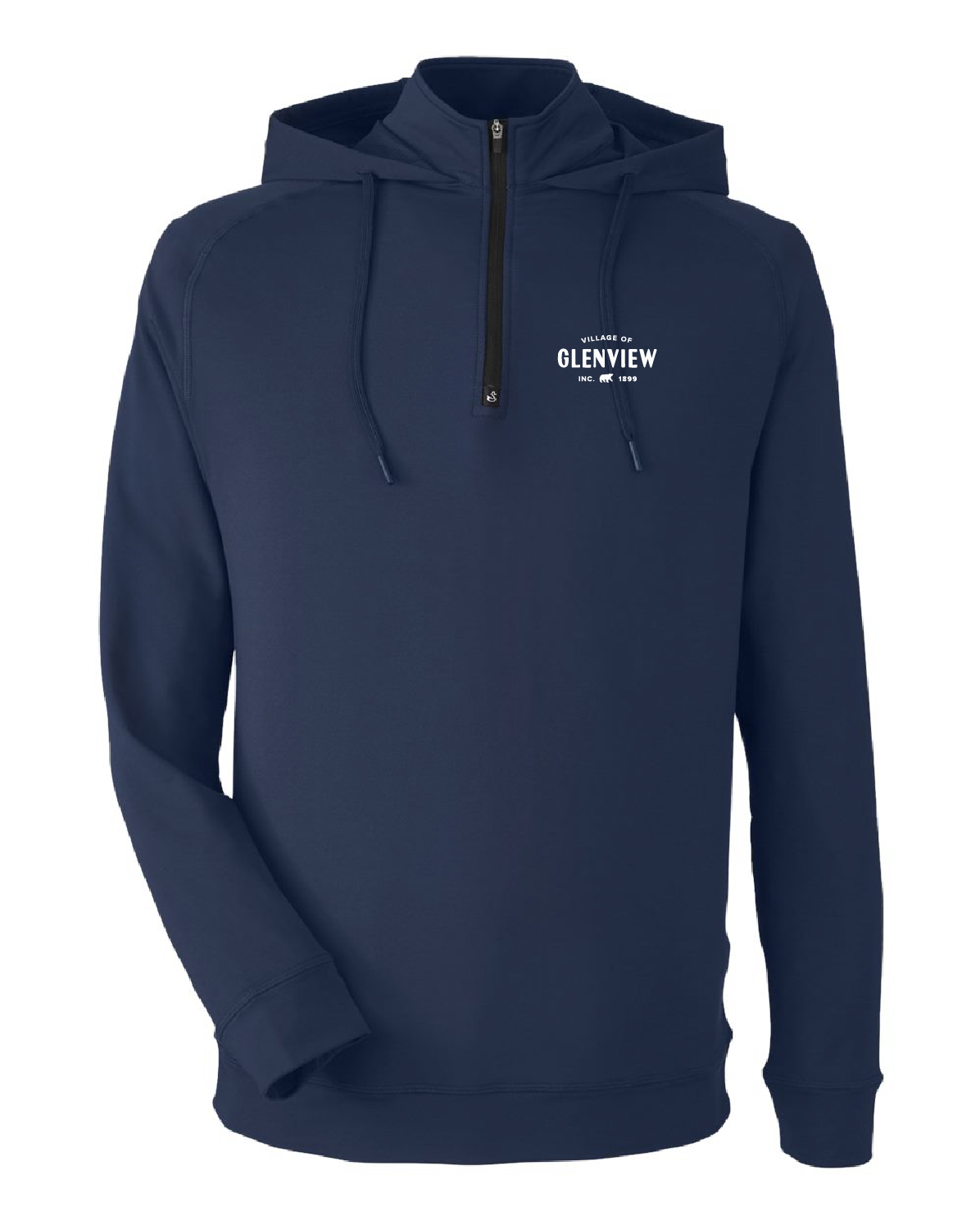 Swannies Unisex Vandyke Quarter-Zip Hooded Pullover-Navy-SWV600