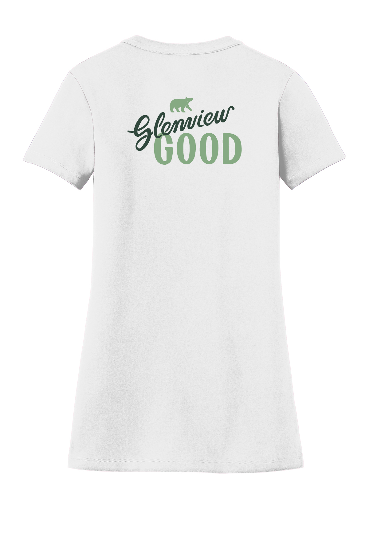 New Era Women's Heritage Blend V-Neck-White t-shirt-Green Imprint-LNEA101