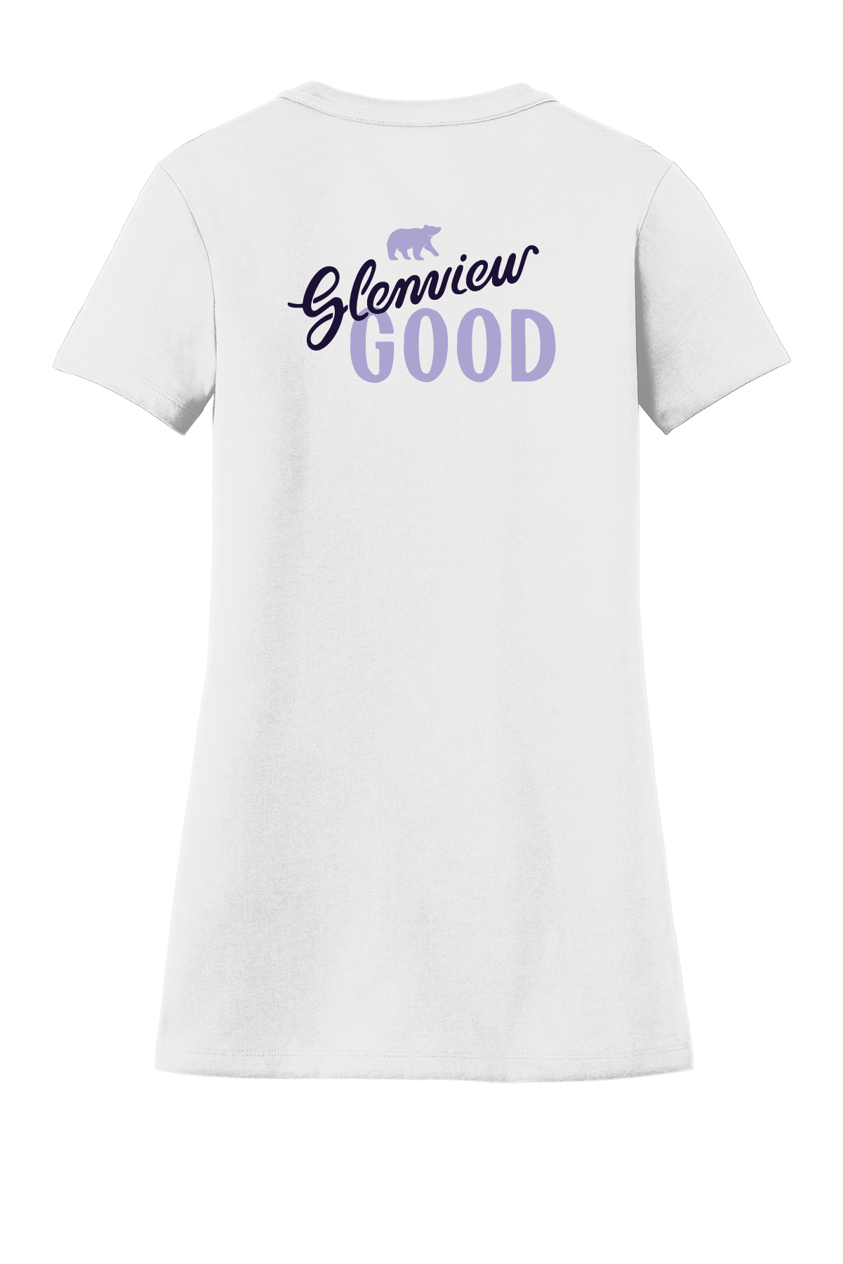 New Era Women's Heritage Blend V-Neck-White t-shirt-Purple Imprint-LNEA101