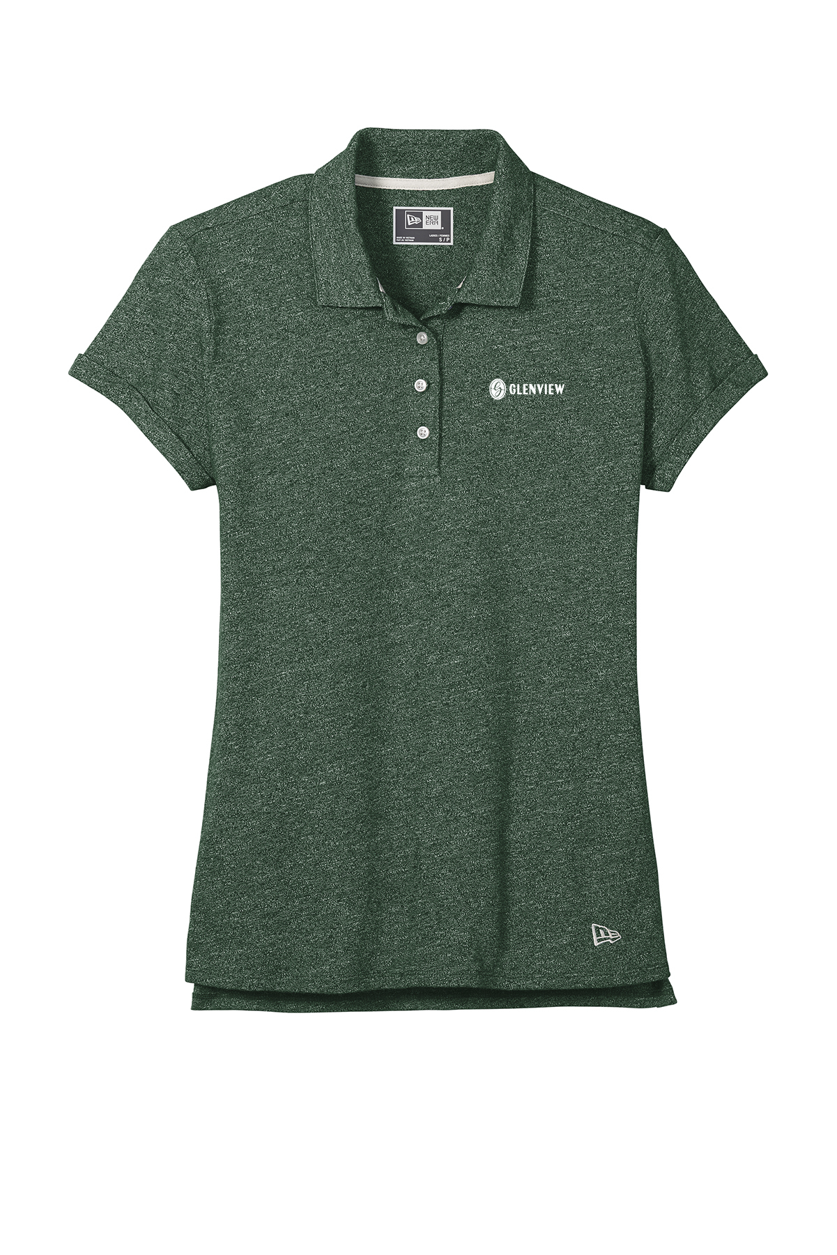 New Era Women's Slub Twist Polo-Dark Green Twist-LNEA301
