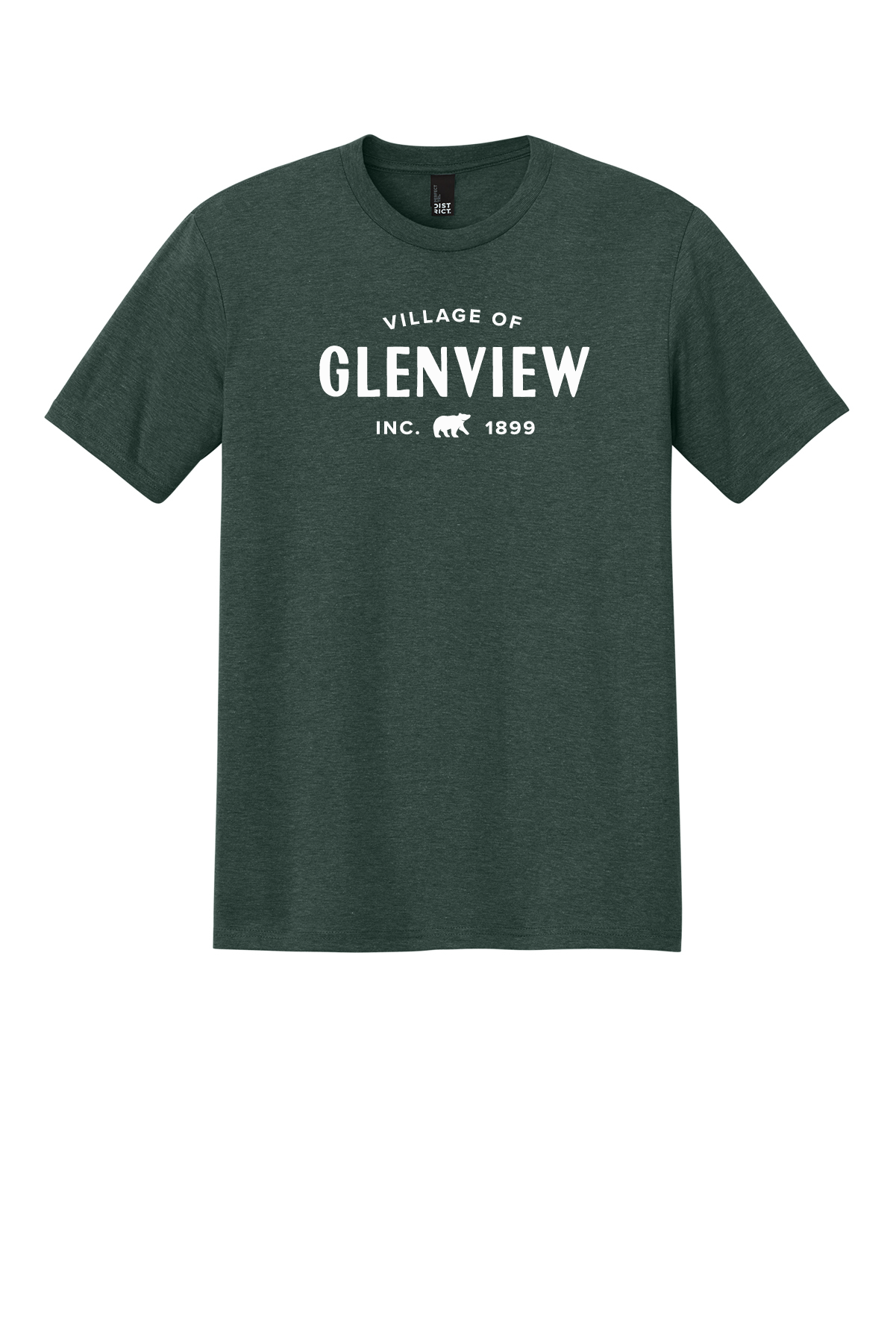 District Perfect Tri Tee-Heathered Forest Green-DM130