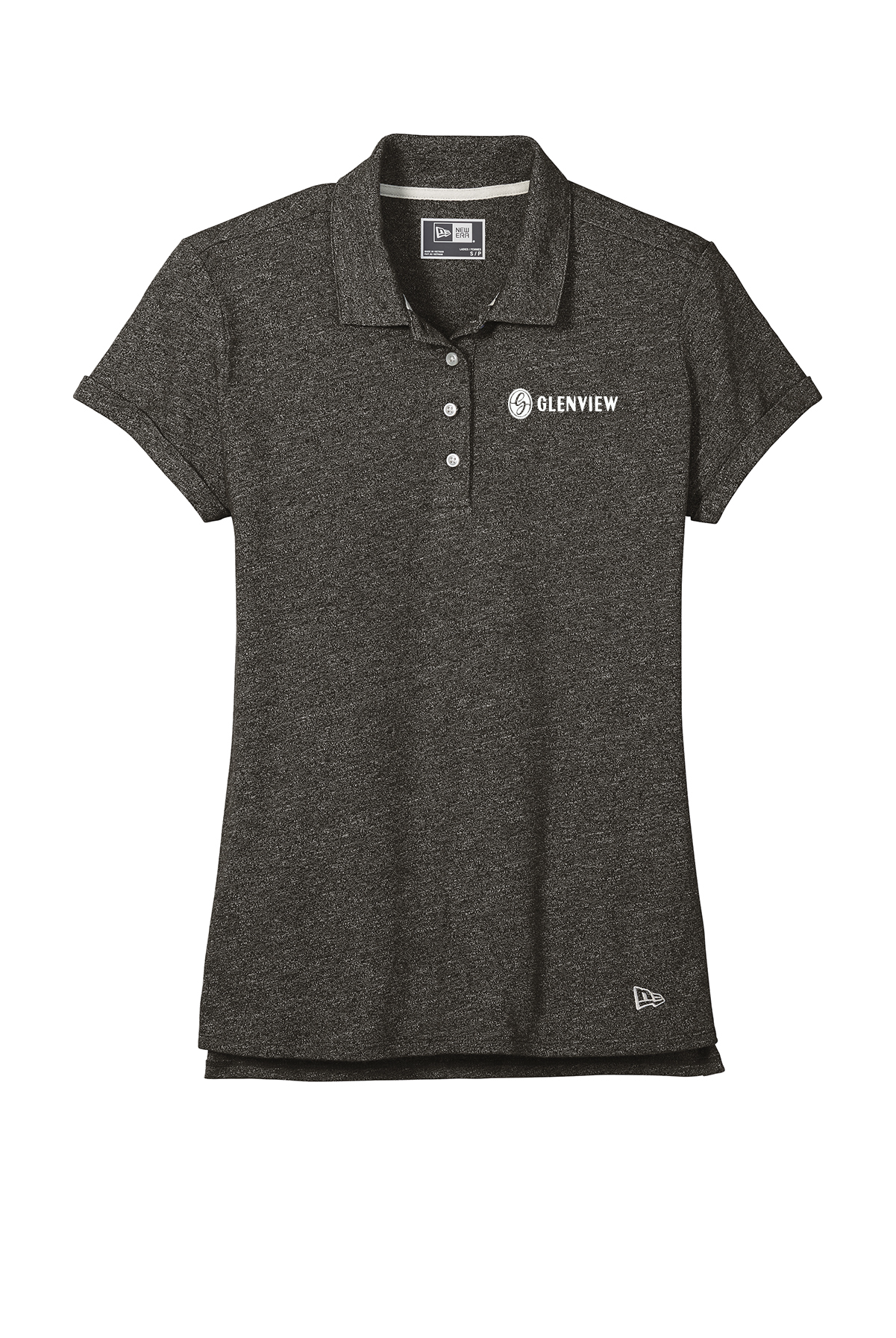 New Era Women's Slub Twist Polo-Black Twist-LNEA301