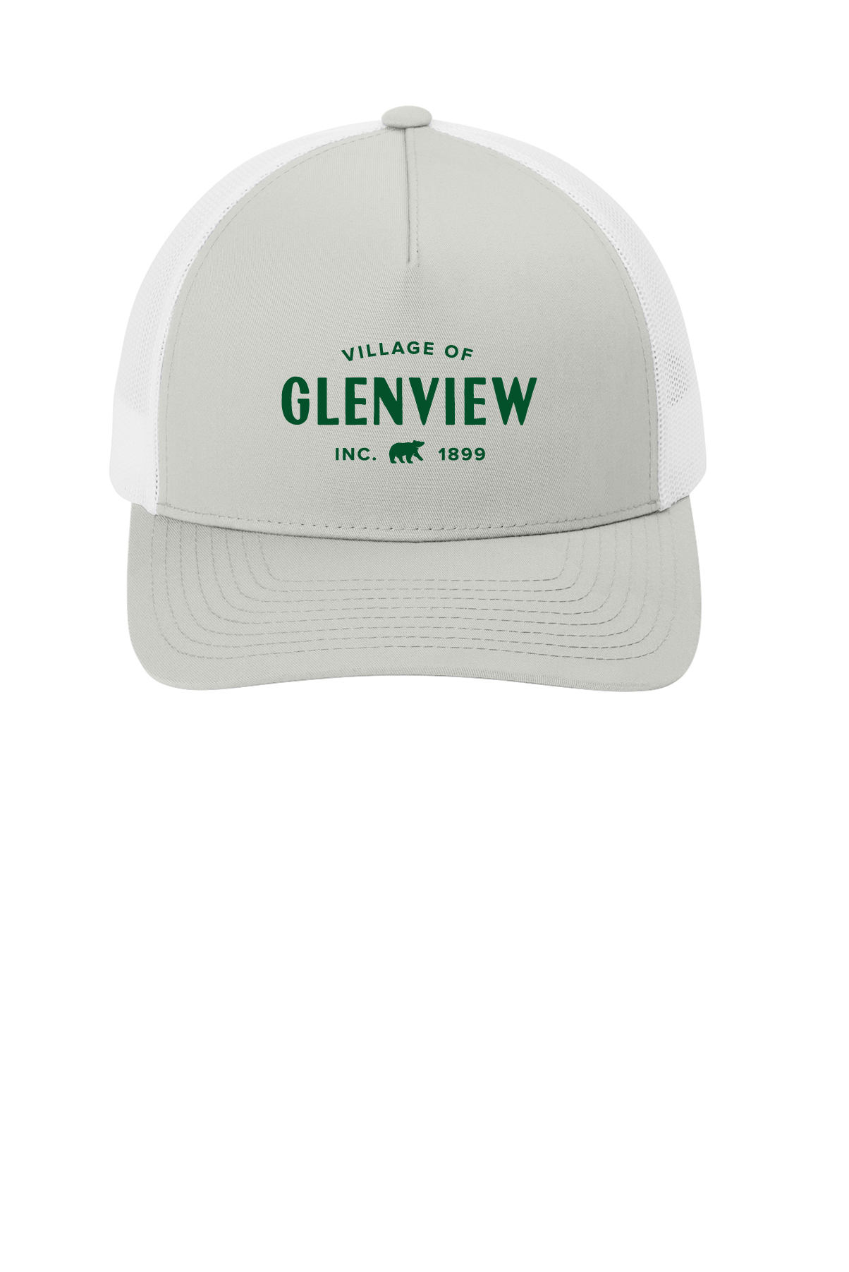 Sport-Tek YP Classics Retro Trucker 5-Panel Cap-Silver/ White-STC54