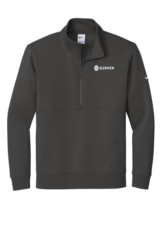 Nike Club Fleece Sleeve Swoosh 1/2-Zip-Anthracite-NKDX6718