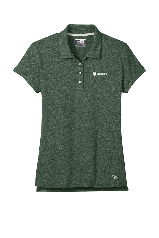 New Era Women's Slub Twist Polo-Dark Green Twist-LNEA301
