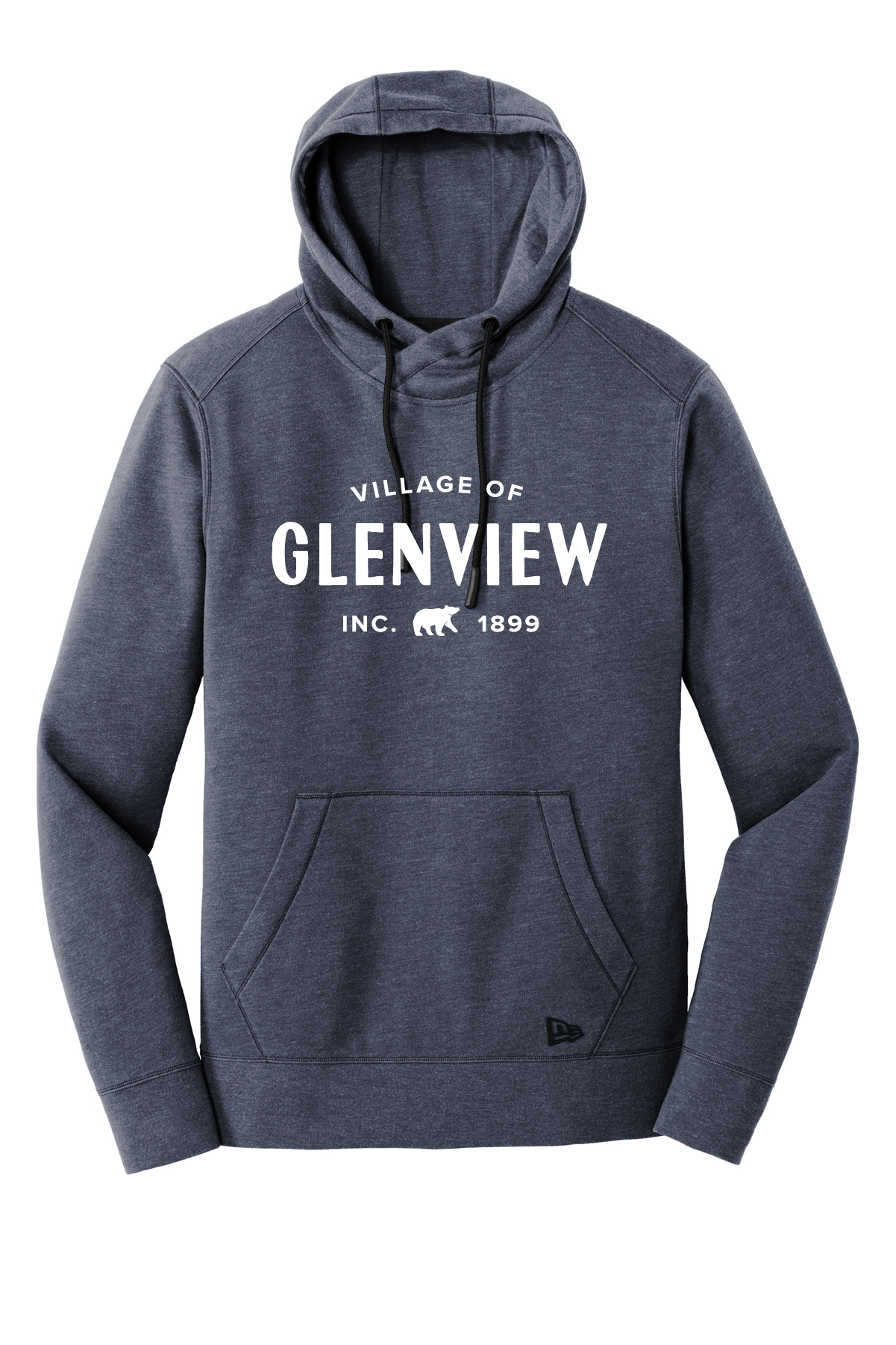 New Era Tri-Blend Fleece Pullover Hoodie-True Navy Heather-NEA510