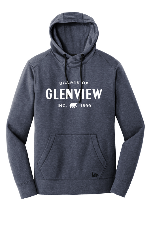 New Era Tri-Blend Fleece Pullover Hoodie-True Navy Heather-NEA510