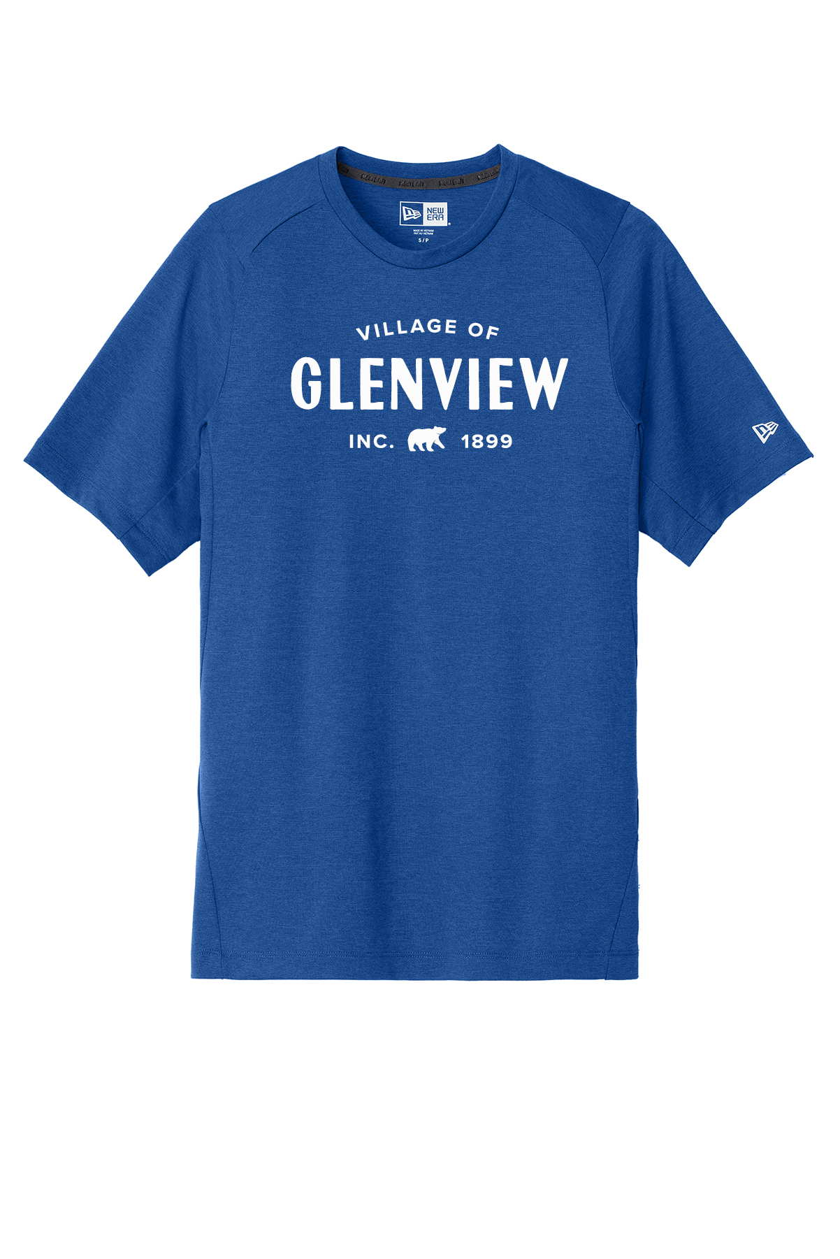 New Era Performance Crew-Royal t-shirt-White Imprint- NEA200