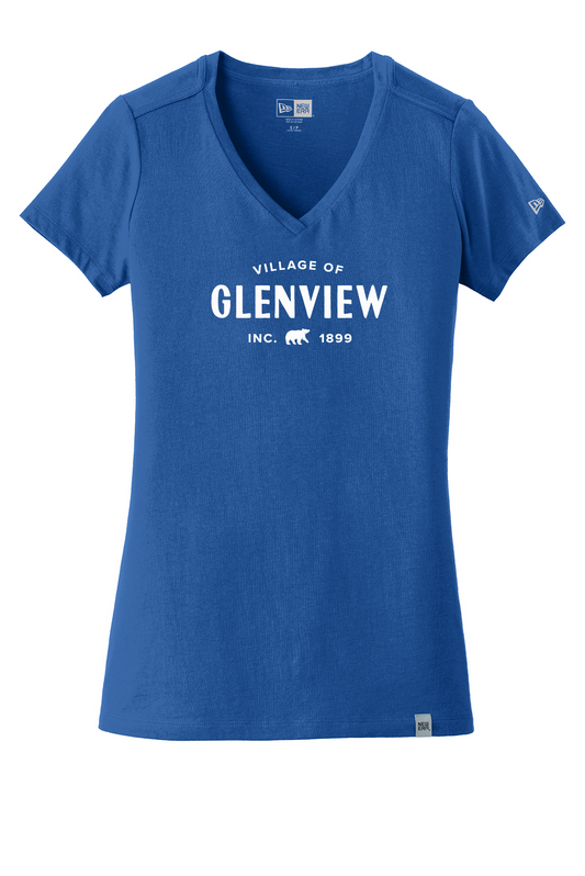 New Era Women's Heritage Blend V-Neck-Royal t-shirt-White Imprint-LNEA101