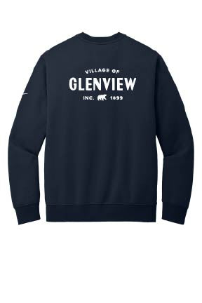 Nike Club Fleece Sleeve Swoosh Crew-Midnight Navy-NKFD9863