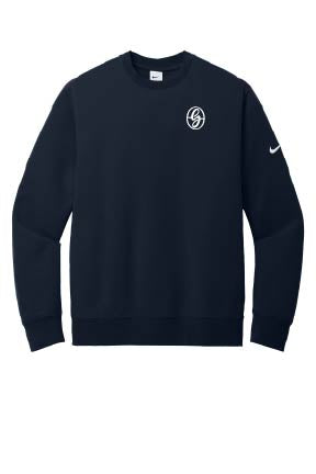 Nike Club Fleece Sleeve Swoosh Crew-Midnight Navy-NKFD9863