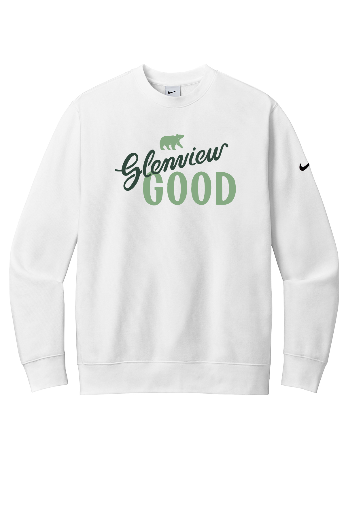 Nike Club Fleece Sleeve Swoosh Crew-White-NKFD9863