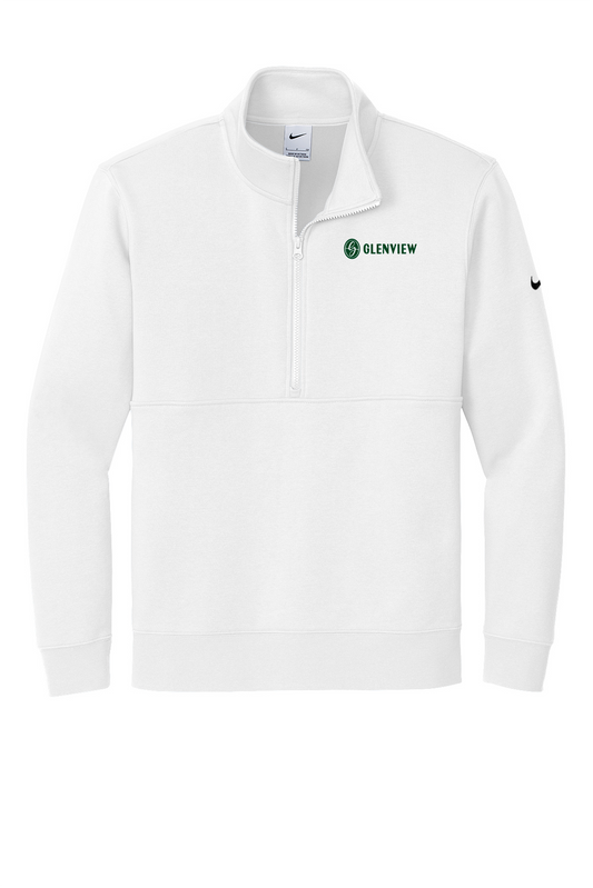 Nike Club Fleece Sleeve Swoosh 1/2-Zip-White-NKDX6718